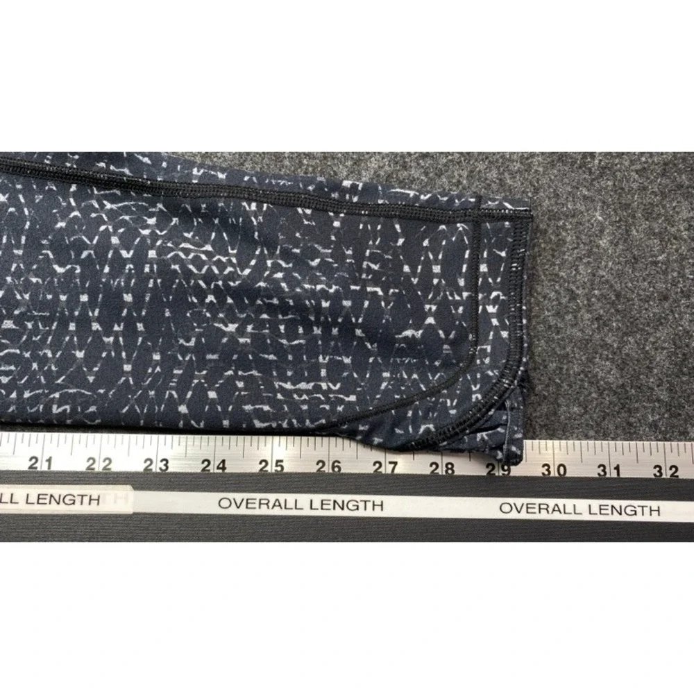 Lululemon Leggings Women 4 Black White Lattice Hem High Rise Crop Activewear